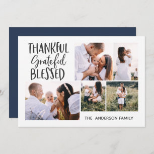 Cartes Pour Fêtes Annuelles moderne minimum 4 photo thanksgiving juillet 4th h