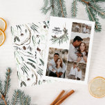 Cartes Pour Fêtes Annuelles Moderne multi photo élégante aquarelle botanique h<br><div class="desc">Noir moderne multi photo élégante aquarelle rustique séchée couleur botanique floral muet couleur de Noël carte de Noël.</div>