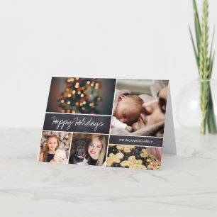 Cartes Pour Fêtes Annuelles Moderne multi photo Happy Holidays Family