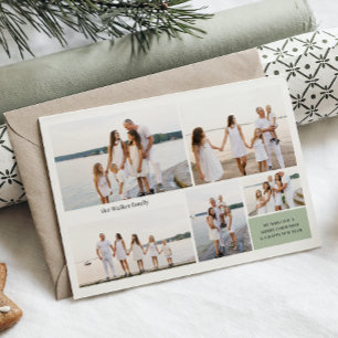 Cartes Pour Fêtes Annuelles Moderne Neutre 5 Photo Élégant Recto-Verso