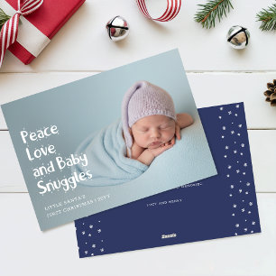 Cartes Pour Fêtes Annuelles Moderne Noël Amour Mignon Bébé Première Photo de N
