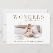 Cartes Pour Fêtes Annuelles Moderne or religieux chic or multi photo Noël (Devant)