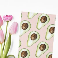 Moderne Pastel Rose Et Vert Motif Avocado