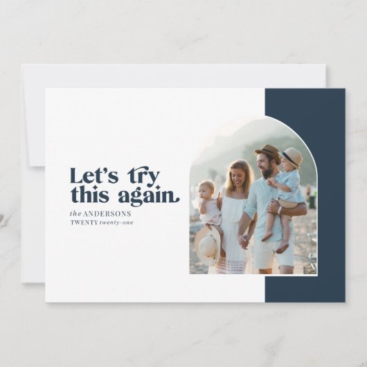 Cartes Pour Fêtes Annuelles Moderne permet d'essayer à nouveau Noël moderne (Devant)