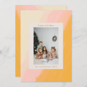 Cartes Pour Fêtes Annuelles Moderne photo aquarelle rose jaune Boho (Devant / Derrière)