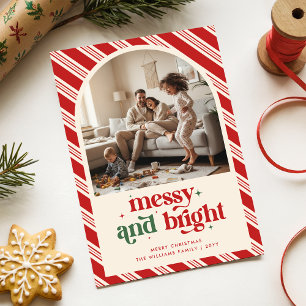Cartes Pour Fêtes Annuelles Moderne Photo de Famille Drôle et Enjouée pour Noë