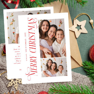 Cartes Pour Fêtes Annuelles Moderne Photo de Joyeux Noël 3 avec Typographie Ro