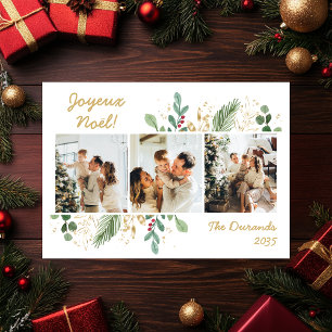Cartes Pour Fêtes Annuelles Moderne Photo de Verdure Botanique Joyeux Noel