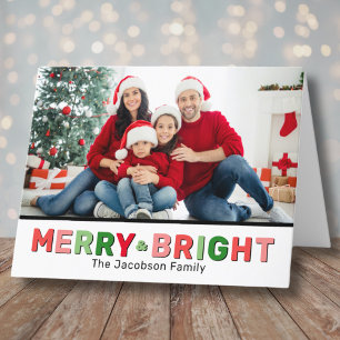 Cartes Pour Fêtes Annuelles Moderne Photo Joyeux Noël Lumineux