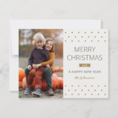 Cartes Pour Fêtes Annuelles Moderne Points simples Amusants 1 Photo Noël C (Devant)