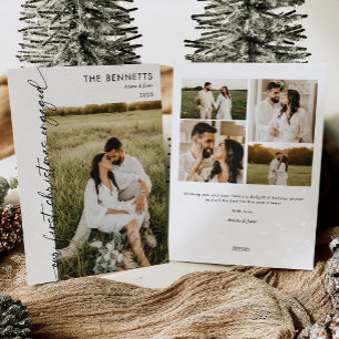 Cartes Pour Fêtes Annuelles Moderne Première Noël Fiancés Photo Noël
