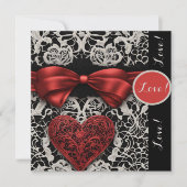 Cartes Pour Fêtes Annuelles Moderne Red Bow and Lace Love (Devant)