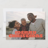 Cartes Pour Fêtes Annuelles MODERNE RED Merry Typographie rétro (Devant)