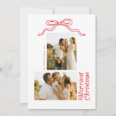 Cartes Pour Fêtes Annuelles Moderne Retro Bow Joyeux Noël Photo (Devant)