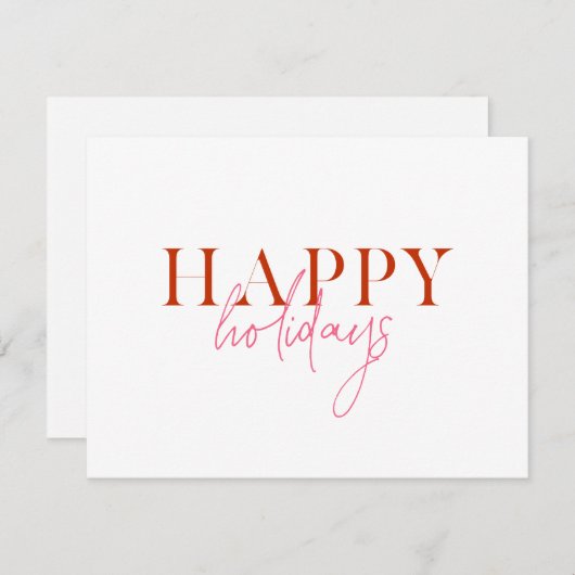 Cartes Pour Fêtes Annuelles Moderne rétro brillant rouge rose rouge foncé chie (Devant / Derrière)