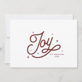 Cartes Pour Fêtes Annuelles Moderne Retro Joie Noël Script Typographie | Red (Devant)