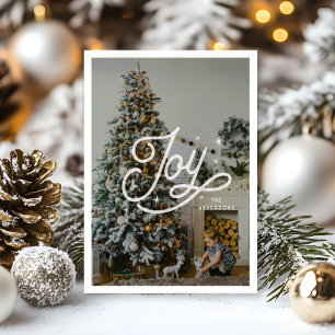 Cartes Pour Fêtes Annuelles Moderne Retro Joy Stars Famille Photo Bold Script