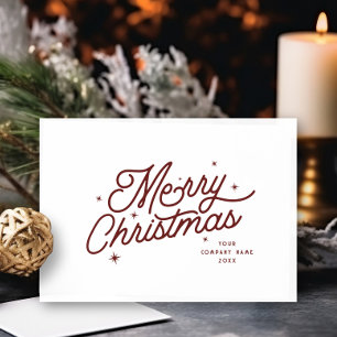 Cartes Pour Fêtes Annuelles Moderne Retro Joyeux Noël Nom d'entreprise Red