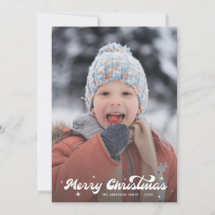 Cartes Pour Fêtes Annuelles Moderne Retro Joyeux Noël Photo Flèches de neige S