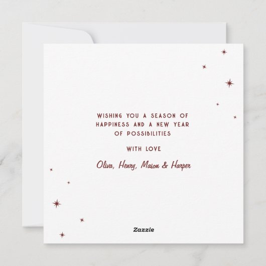 Cartes Pour Fêtes Annuelles Moderne Rétro Laisser Neige Script Noël | Red (Dos)