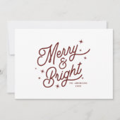 Cartes Pour Fêtes Annuelles Moderne Retro Merry et Script lumineux | Monogram (Devant)