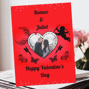 Cartes Pour Fêtes Annuelles Moderne Romance Cute Rouge Cupide Photo Valentines