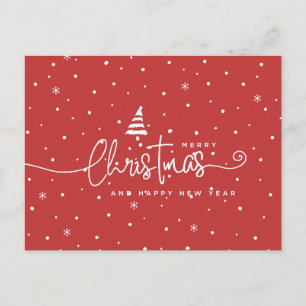 Cartes Pour Fêtes Annuelles Moderne rouge et blanc de style nordique