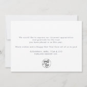 Cartes Pour Fêtes Annuelles Moderne Script Business Gratitude Logo d'entrepris (Dos)