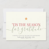 Cartes Pour Fêtes Annuelles Moderne Script Business Gratitude Logo d'entrepris (Devant)