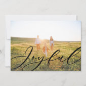 Cartes Pour Fêtes Annuelles Moderne script de feuillage minimal élégant 1 phot (Devant)