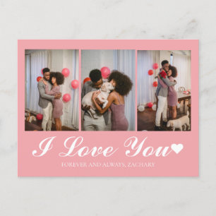 Cartes Pour Fêtes Annuelles Moderne Simple Amour valentines jour couple 3 phot