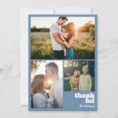 Cartes Pour Fêtes Annuelles Moderne Simple Bold Thanksgiving 3 Photo Collage (Devant)