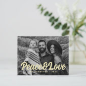 Cartes Pour Fêtes Annuelles Moderne Simple Cursive Script Grey Photo de famill (Debout devant)