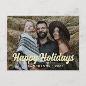 Cartes Pour Fêtes Annuelles Moderne Simple Cursive Script Grey Photo de famill (Devant)