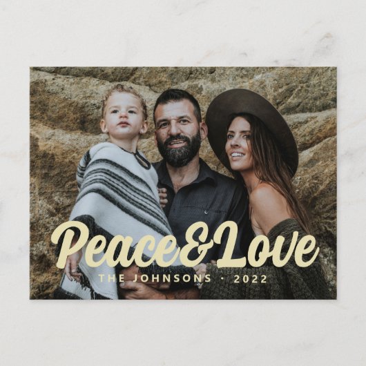 Cartes Pour Fêtes Annuelles Moderne Simple Cursive Script Grey Photo de famill (Devant)