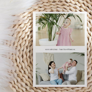 Cartes Pour Fêtes Annuelles Moderne Simple Éditable Joyeux Noël Trois Photo