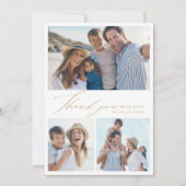 Cartes Pour Fêtes Annuelles Moderne simple élégant script 3 photo merci hol (Devant)