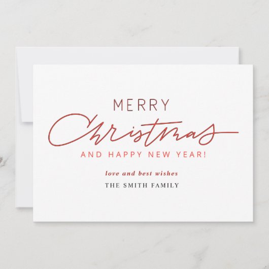 Cartes Pour Fêtes Annuelles Moderne Simple élégant Script joyeux Noël (Devant)
