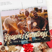 Cartes Pour Fêtes Annuelles Moderne Simple Jouer Salutations Stars Photo de fa