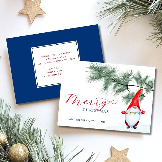 Cartes Pour Fêtes Annuelles Moderne Simple Joyeux Noël Gnome Business