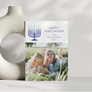 Cartes Pour Fêtes Annuelles Moderne Simple Menorah Hanoukka Deux photos
