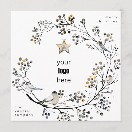 Cartes Pour Fêtes Annuelles Moderne simple Noël Bio Entreprise sans photo (Devant)
