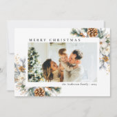 Cartes Pour Fêtes Annuelles Moderne Simple Noir Botanique | Photo Noël (Devant)