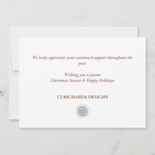 Cartes Pour Fêtes Annuelles Moderne simple Pinecone Joyeux Noël Affaires (Dos)