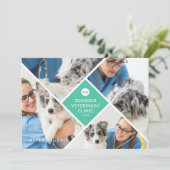 Cartes Pour Fêtes Annuelles Moderne Simple Quatre Photo et Logo Vacances d'aff (Debout devant)