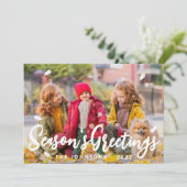 Cartes Pour Fêtes Annuelles Moderne simple salutations ludiques famille feuill (Debout devant)