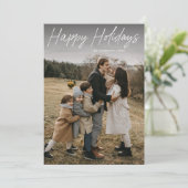 Cartes Pour Fêtes Annuelles Moderne Simple Script Joyeux Vacances 2 Photo (Debout devant)