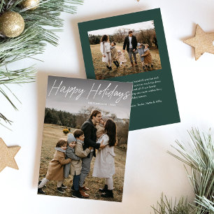 Cartes Pour Fêtes Annuelles Moderne Simple Script Joyeux Vacances 2 Photo
