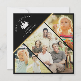 Cartes Pour Fêtes Annuelles Moderne tendance Gold MERRY NOËL Photo Black