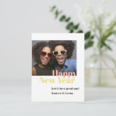 Cartes Pour Fêtes Annuelles Moderne tendance Gras brillant Happy Script Photo (Debout devant)